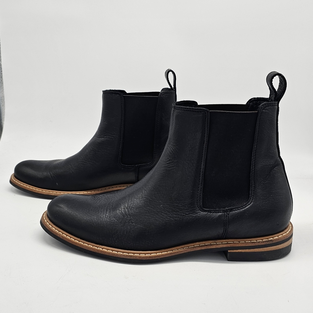 Nisolo Marco Chelsea Black Leather Slip On Ankle Boot 9 - Picture 4 of 9